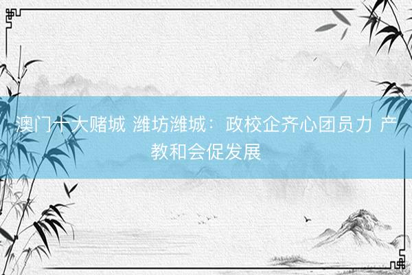 澳门十大赌城 潍坊潍城：政校企齐心团员力 产教和会促发展