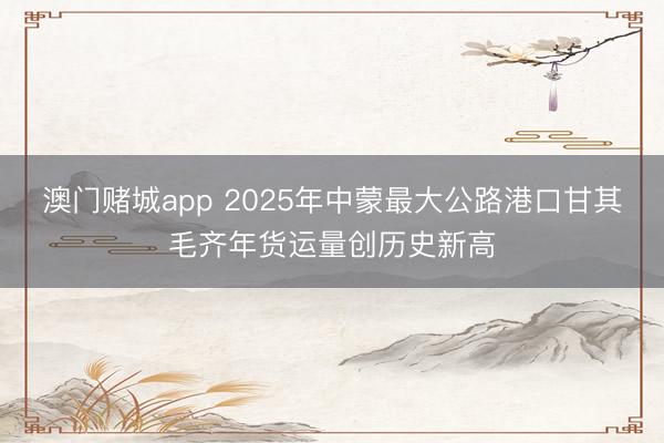 澳门赌城app 2025年中蒙最大公路港口甘其毛齐年货运量创历史新高