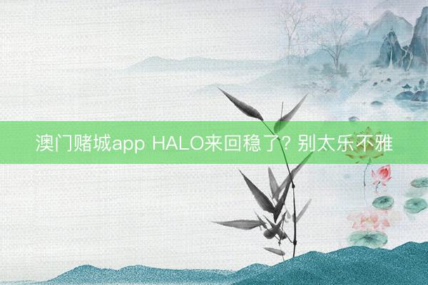 澳门赌城app HALO来回稳了? 别太乐不雅